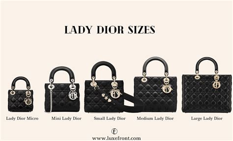 lady dior handbag sizes